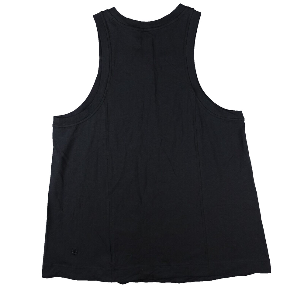 New Lululemon Size Small Long Cotton Crewneck Tank Pima Cotton Relaxed Fit Black